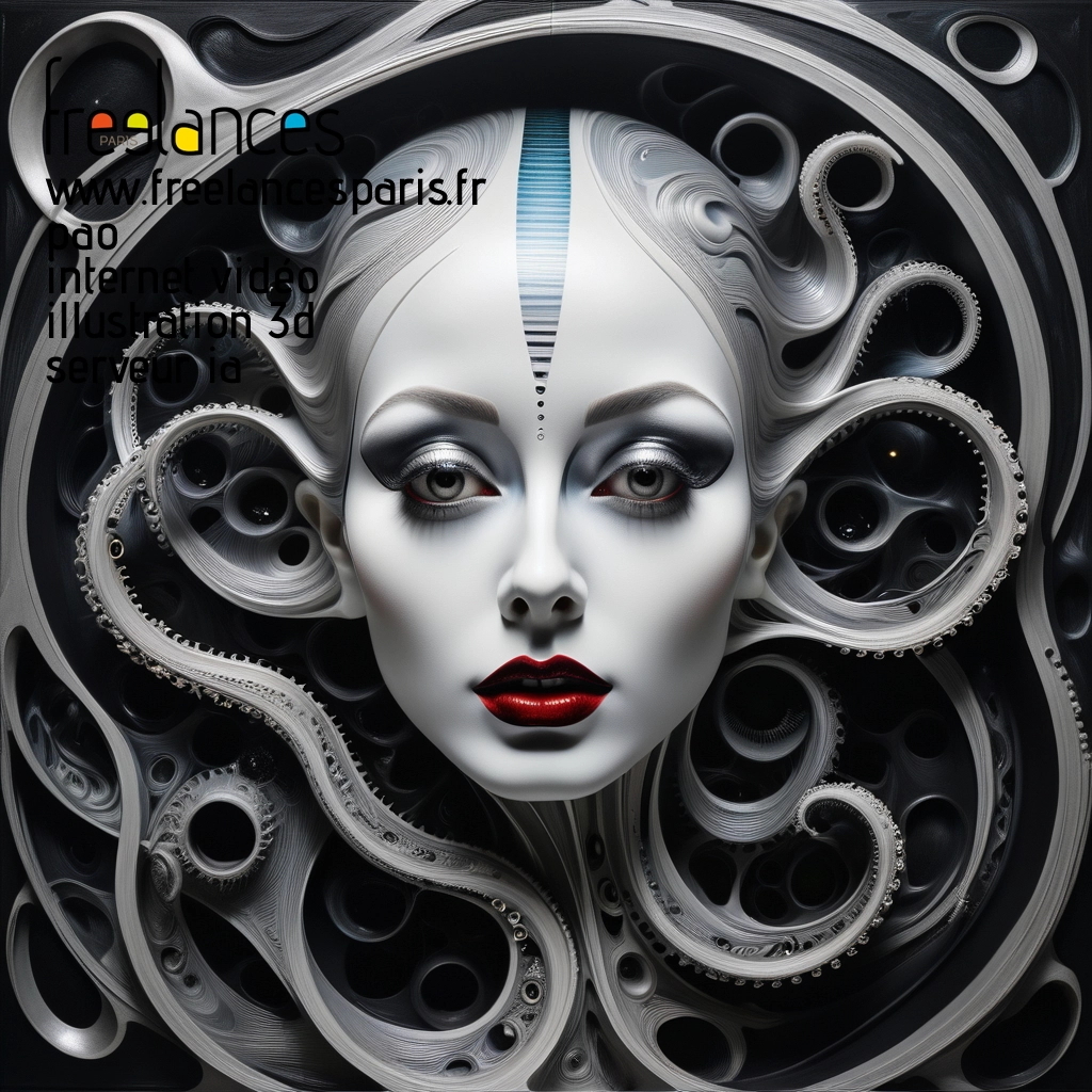 Pao mise en page internet vidéo illustration 3d serveur IA générative AI freelance paris studio de création magazines ufw9mkw0